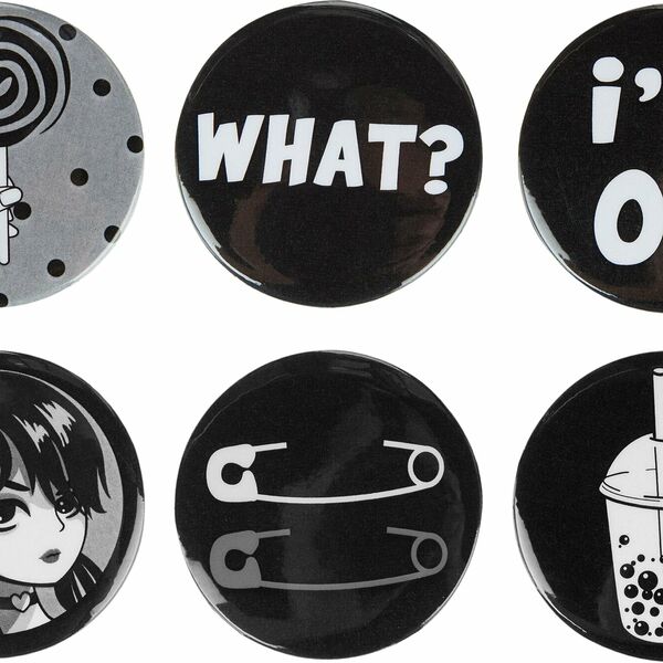 Набор значков  Аниме Готика 38мм  6 шт