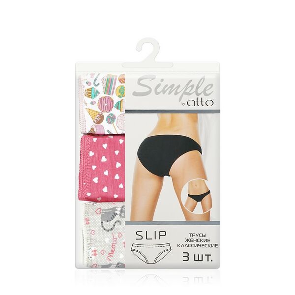Женские трусы Atto Simple TK-42, S, 3шт