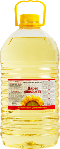 

Масло подсолнечное ДАРЫ ПОВОЛЖЬЯ рафинированное дезодорированное, 4,8л