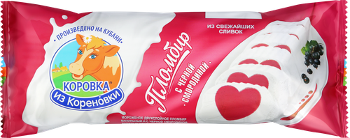 

Мороженое пломбир Коровка из Кореновки с чёрной смородиной 15% 400 г