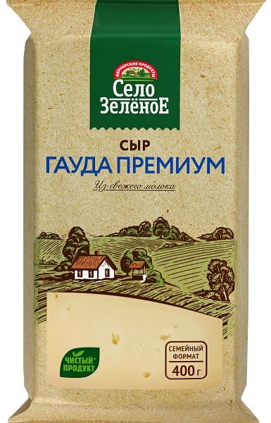 Сыр Село Зеленое Гауда Премиум 40% 400г