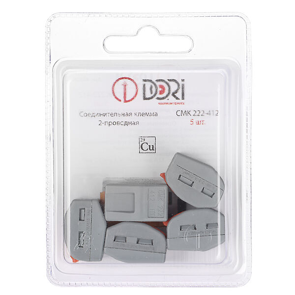 Dori клемма соединительная смк222-412 2-проводная 5 шт