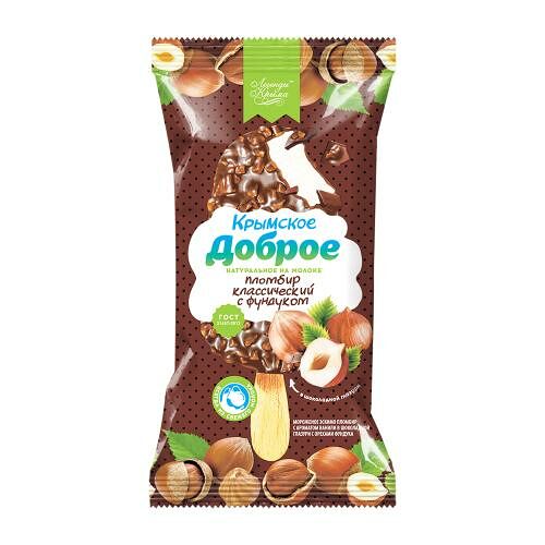 Мороженое Доброе Эскимо с орехами фундука в шоколадной глазури