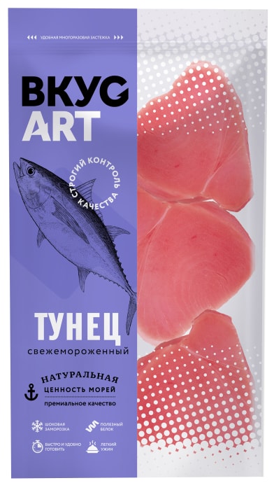 

Тунец ВкусАрт филе без кожи замороженный 500 г