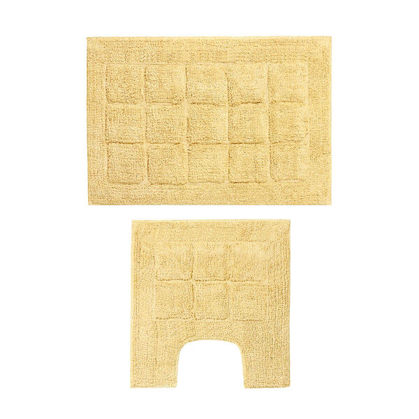 Vetta набор ковриков для ванной и туалета 40x60+40x40 см, хлопок, горчичный (индия)