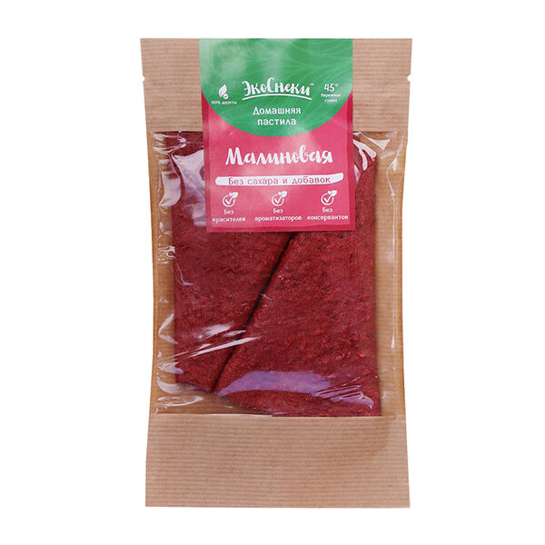 Пастила фруктово-ягодная ЭкоСнеки Малина-Банан 2 треугольника (без сахара)