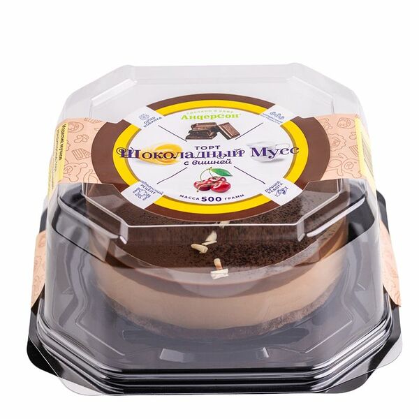 Торт АндерСон Шоколадный мусс с вишней, 500г
