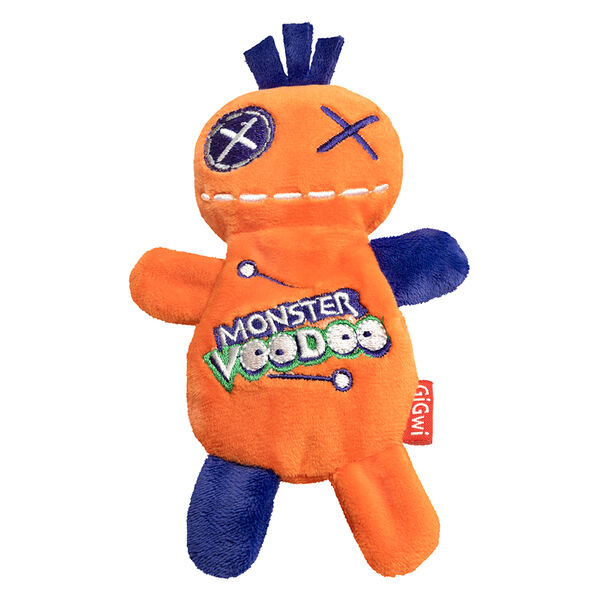 Игрушка GiGwi Monster Voodoo Кукла-Вуду оранжевый для собак 17,5 см