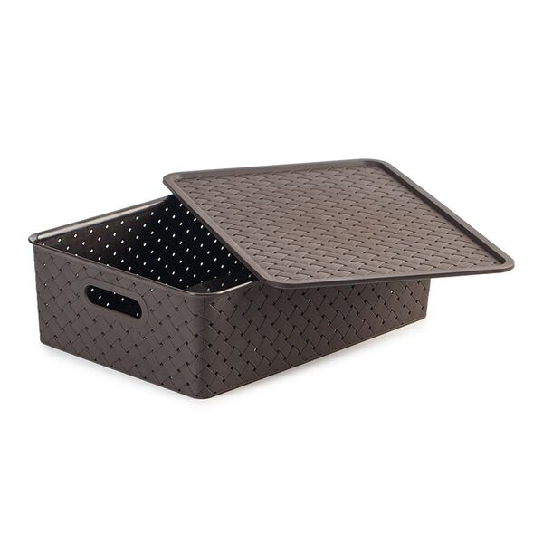 Корзина с крышкой универсальная Violet береста коричневая 