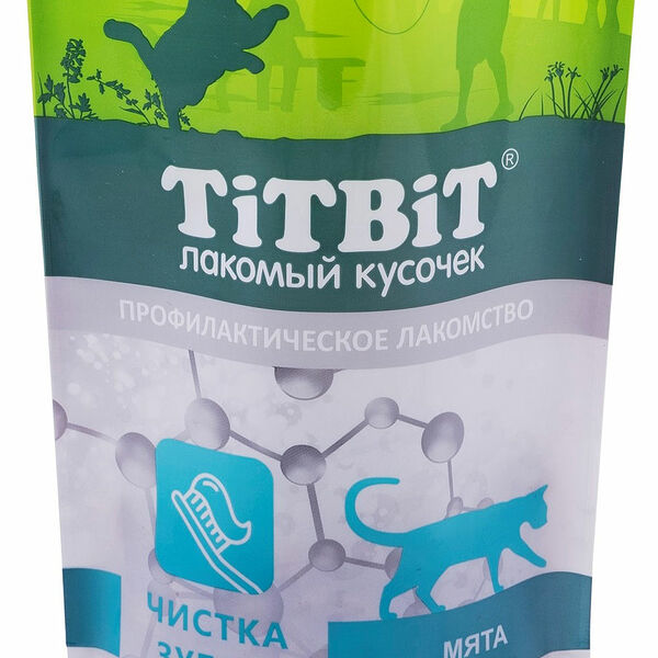 Лакомства для кошек и котят Titbit Хрустящие подушечки утки для чистки зубов 60г