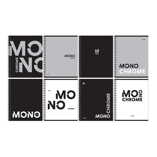 Тетрадь общая BG MonoChrome А5 96 листов в клетку на гребне 1 шт в ассортименте