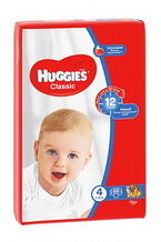 Подгузники детские одноразовые Huggies Classic Mega 4 Mega вес 68