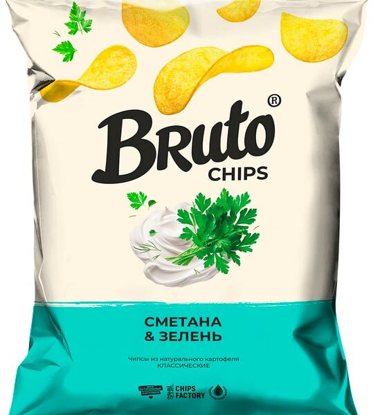 Чипсы Bruto Сметана и зелень 120г