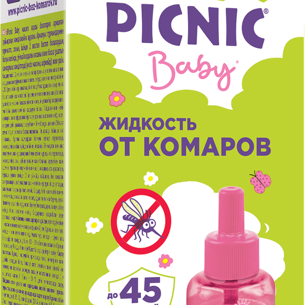 Средство инсектицидное Picnic Baby детския жидкость от комаров 45ночей 30мл