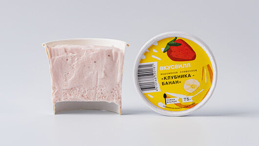 Мороженое сливочное ВкусВилл Клубника-банан