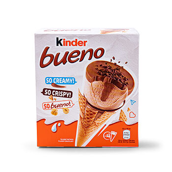 Мороженое Kinder Bueno Ice Cream в вафельном конусе (4шт в упаковке)
