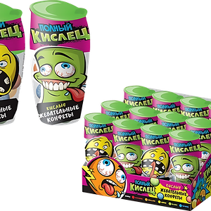 Конфеты жевательные ПОЛНЫЙ КИСЛЕЦ со вкусом клубники/апельсина/яблока, 10г, 1 шт