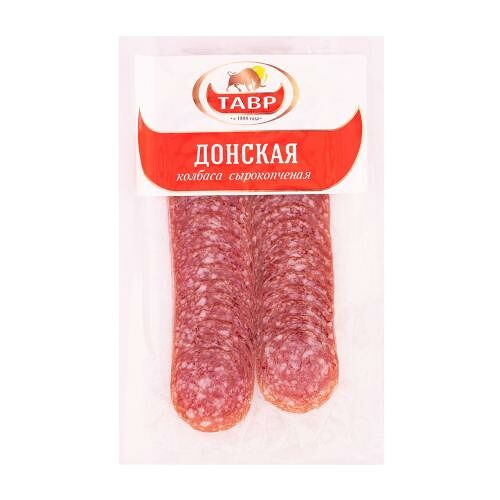 Колбаса Тавр Донская сырокопченая нарезка 90 г 