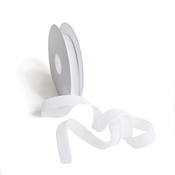 Лента бархатная Paperie в катушке Pure White Velvet (длина 5 м ширина 15 мм)