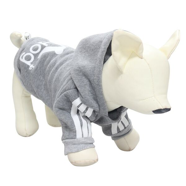 Толстовка для собак FOXIE Adidog Sport XL (длина спины 45см, обхват груди 58-62см) серая