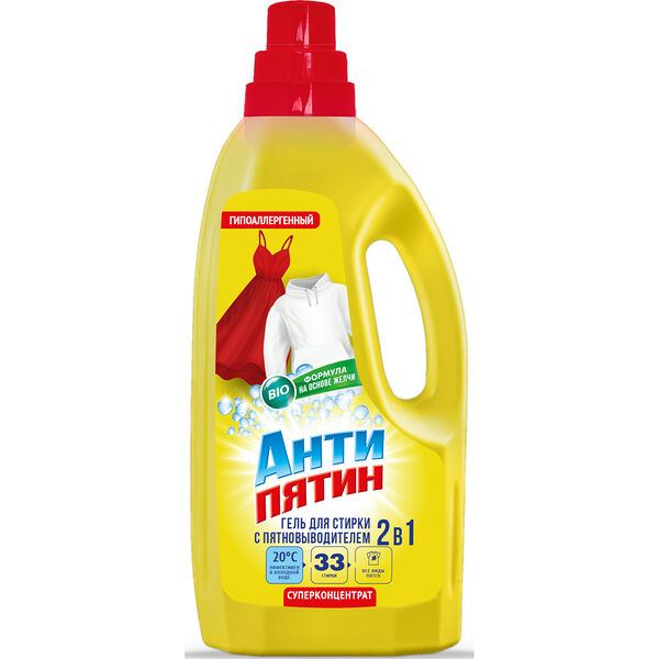Гель для стирки Антипятин 2в1, 1 л, с пятновыводителем