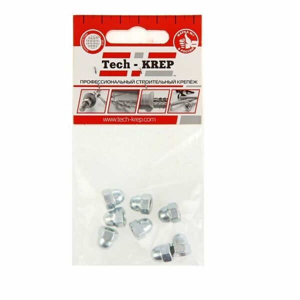 Гайка DIN 1587 М6мм TECH-KREP, колпачковая, 8шт