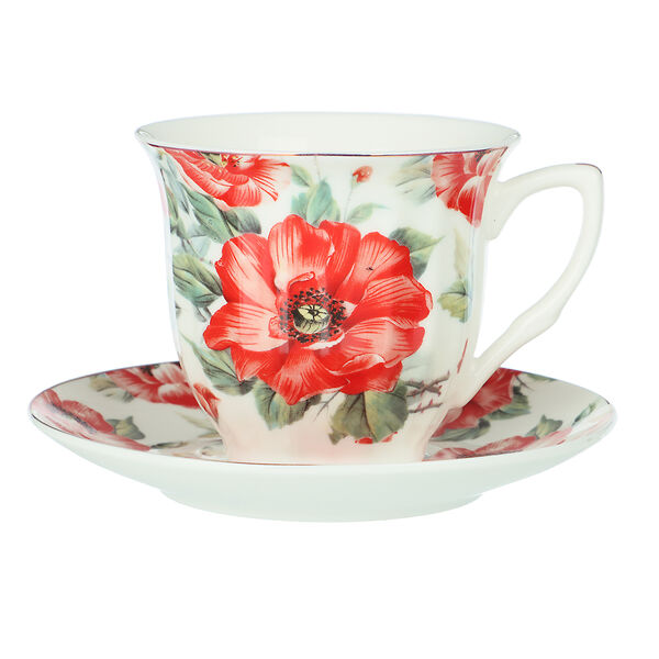 Millimi маковый цвет набор чайный 2 пр., 220мл, 14см, фарфор