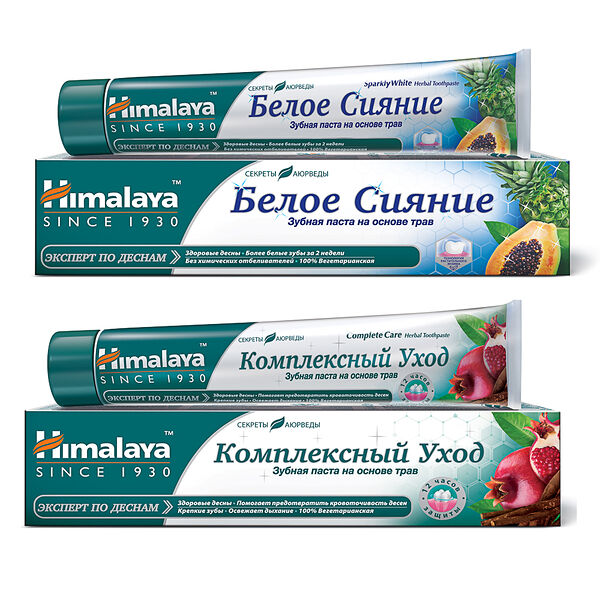Зубная паста himalaya комплексный уход, белое сияние, 2 варианта, в ассортименте
