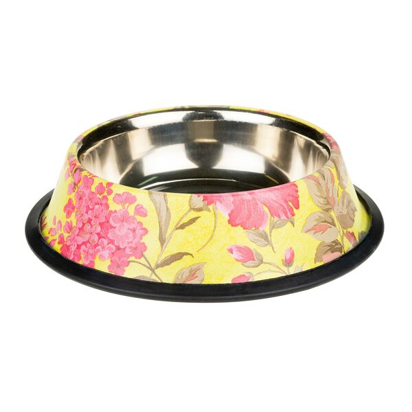 Миска металл для собак резиновое основание цветной рисунок 480мл