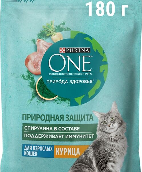 Сухой корм для кошек Purina ONE Природа здоровья с курицей 180г