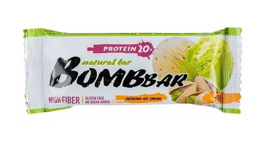 Батончик протеиновый Bombbar Фисташковый пломбир 60г