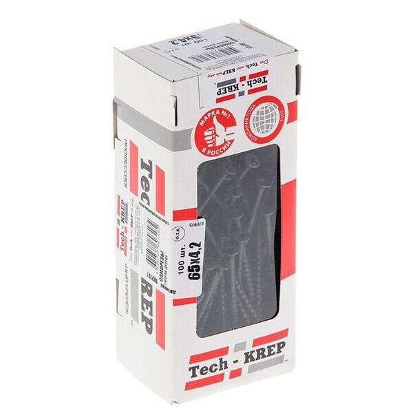 Саморез гипсокартон-дерево Tech Krep, 4,2х65 мм, 100 шт