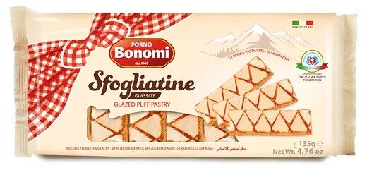 Печенье Bonomi Sfogli Glass слоеное в глазури 135г