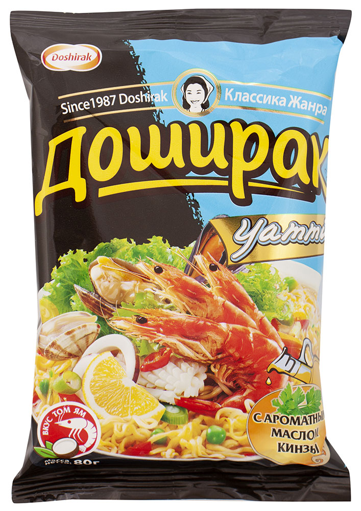 

Лапша быстрого приготовления Доширак Yammi Том Ям и маслом кинзы 80 г