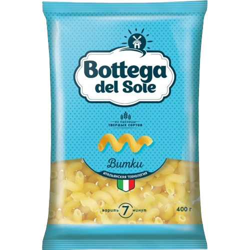Макаронные изделия Bottega del Sole Витки тв сорт пшеницы 400г