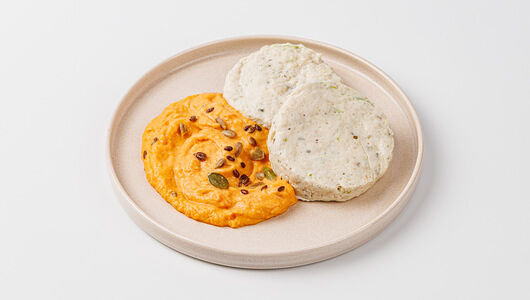 Биточки курин. с цукини с пюре из батата