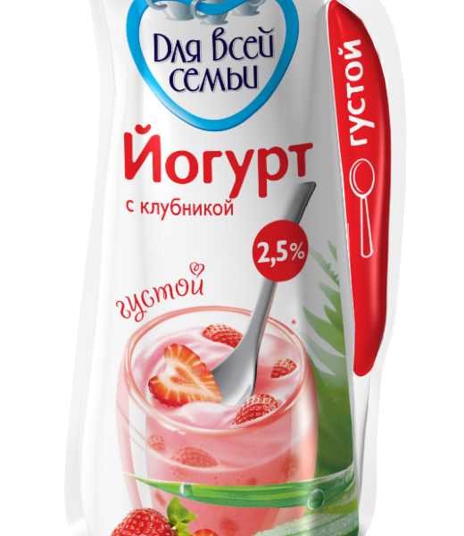 Йогурт питьевой Для всей семьи с клубникой, 2.5%