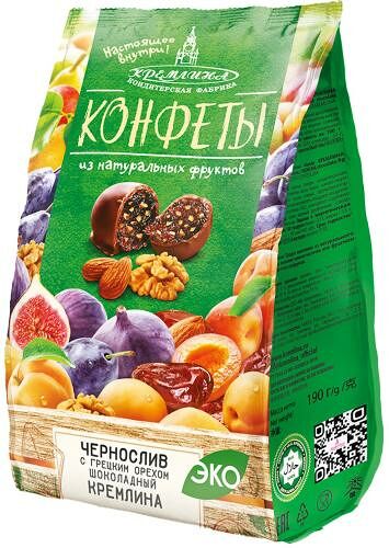 Чернослив Кремлина шоколадный с грецким орехом 190 г