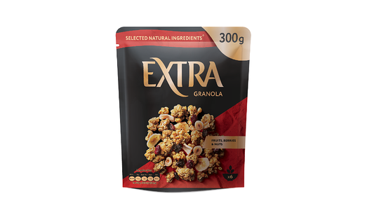 Гранола-мюсли Extra хрустящая с фруктами ягодами и орехами, 300г