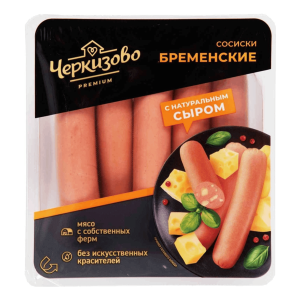 Сосиски ЧЕРКИЗОВО Премиум Бременские с сыром лоток