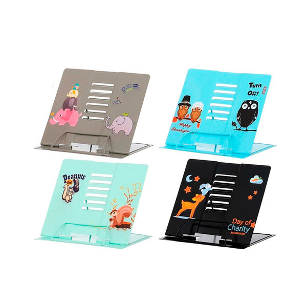 Подставка для книг Лесные животные металлическая цветная с рисунком р-р22  5*21 см.МС-6553