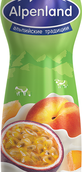 Йогурт питьевой Alpenland с персиком и маракуйей 1.2% 290 г