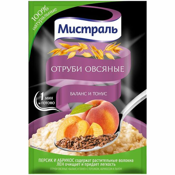 Отруби овсяные Мистраль Баланс и тонус персик-абрикос-лён, 30г
