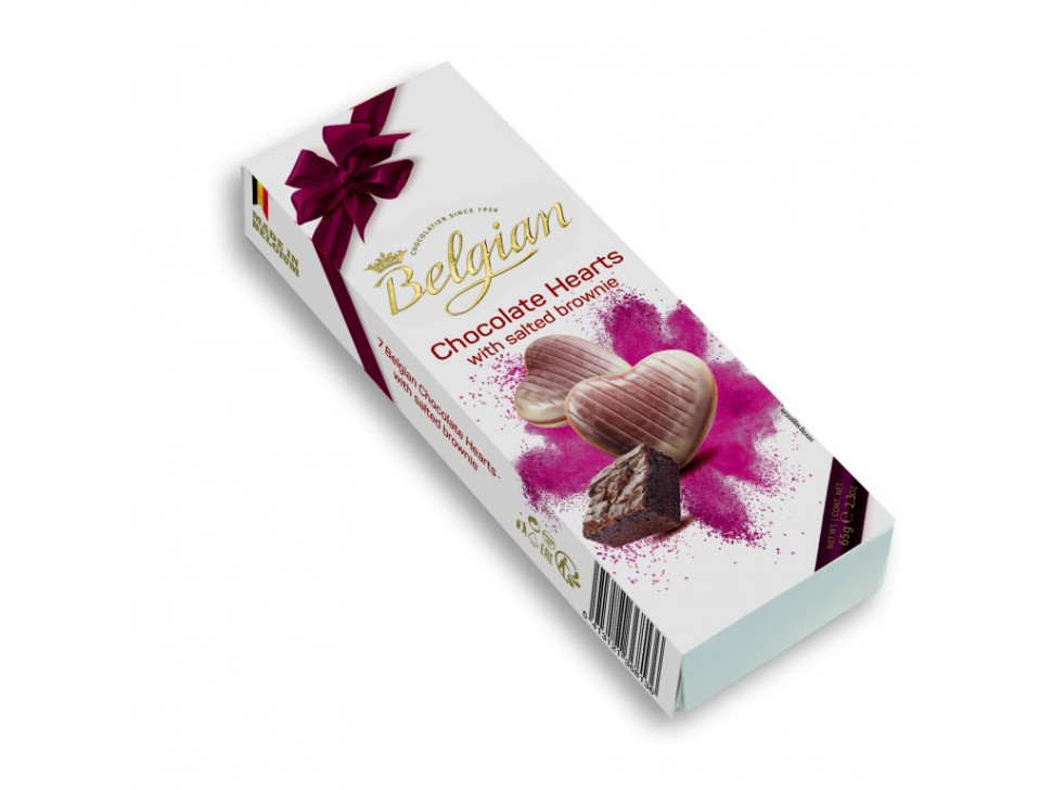 

Набор конфет Belgian Шоколадные сердечки с соленым брауни 65 г
