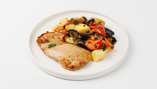 Куриное бедро запеченное с овощами гриль, Халяль, 250г