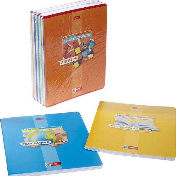 Комплект тетрадей Hatber Яркая цветная предметные 48л 10шт
