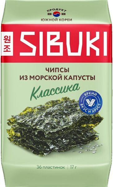 Чипсы из морской капусты Sibuki Классика 17г