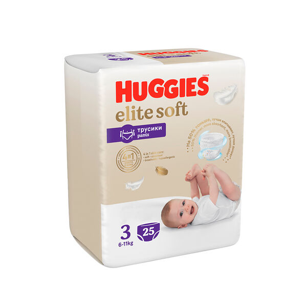 Трусики-подгузники Huggies Elit Soft 25 шт 3 (6-11 кг)