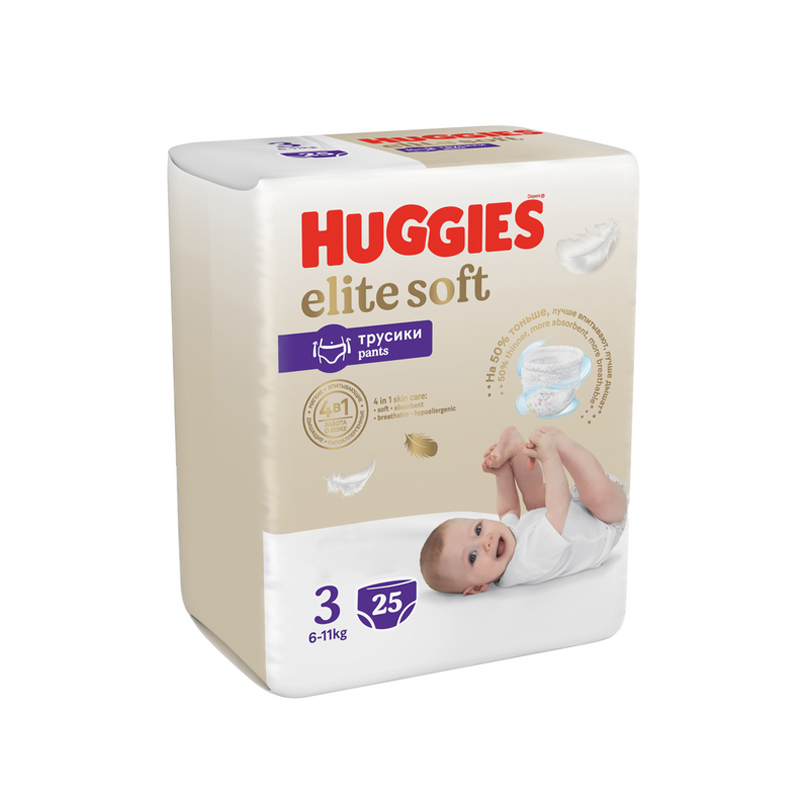 

Трусики-подгузники Huggies Elit Soft 25 шт 3 (6-11 кг)