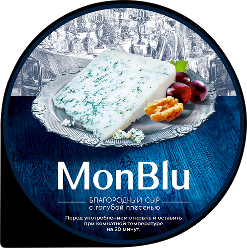 Сыр MonBlu c голубой благородной плесенью 50% вес